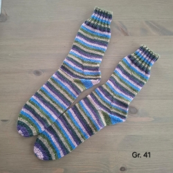 Stricksocken Gr. 41 handgestrickt Wollsocken Schurwolle/Polyamid