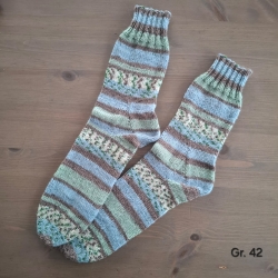 Stricksocken Gr. 42 handgestrickt Wollsocken Schurwolle/Polyamid