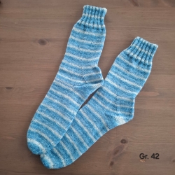 Stricksocken Gr. 42 handgestrickt Wollsocken Schurwolle/Polyamid