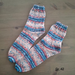 Stricksocken Gr. 42 handgestrickt Wollsocken Schurwolle/Polyamid