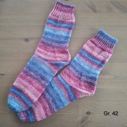 Stricksocken Gr. 42 handgestrickt Wollsocken Schurwolle/Polyamid