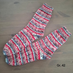 Stricksocken Gr. 42 handgestrickt Wollsocken Schurwolle/Polyamid