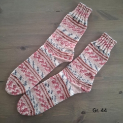 Stricksocken Gr. 44 handgestrickt Wollsocken Schurwolle/Polyamid