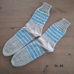 Stricksocken Gr. 44 handgestrickt Wollsocken Schurwolle/Polyamid