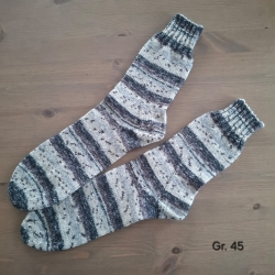 Stricksocken Gr. 45 handgestrickt Wollsocken Schurwolle/Polyamid