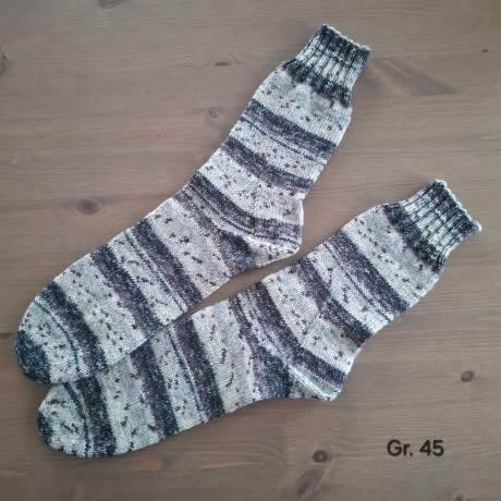 Stricksocken Gr. 45 handgestrickt Wollsocken Schurwolle/Polyamid