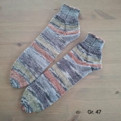 Sneakersocken Gr. 47 handgestrickt Stricksocken Wollsocken