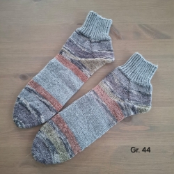Stricksocken Gr. 44 handgestrickt Sneakersocken Schurwolle 