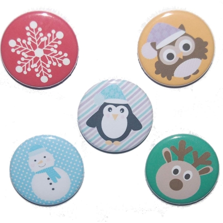 Magnetset Weihnachten Kühlschrankmagnet Größe 50mm rund 5 Stück