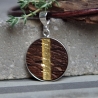 Kettenanhänger Holz – alte Eiche mit Blattgold & Silber
