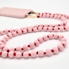 Handykette/ Holzperlenkette mit Karabinern Rosa/Rot