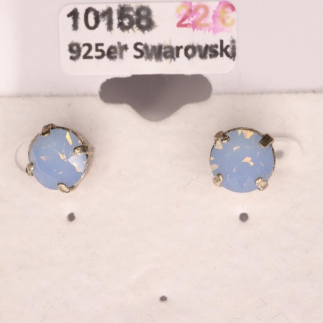 925er Ohrstecker mit Swarovski® Xirius air blue opal