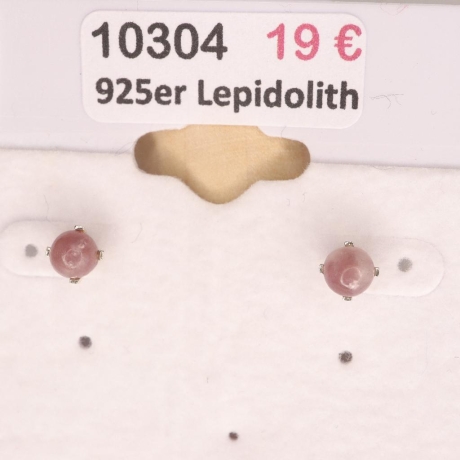 925er Ohrstecker mit kleinen Lepidolith Kugeln