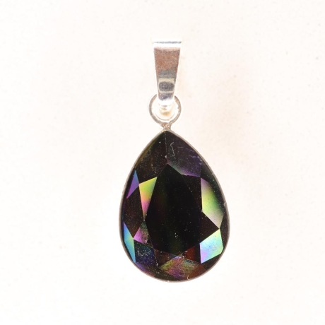 925er Anhänger Swarovski® pear Tropfen crystal rainbow dark 14mm