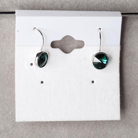 925er Ohrringe schlicht mit Swarovski® Rivoli 8mm emerald