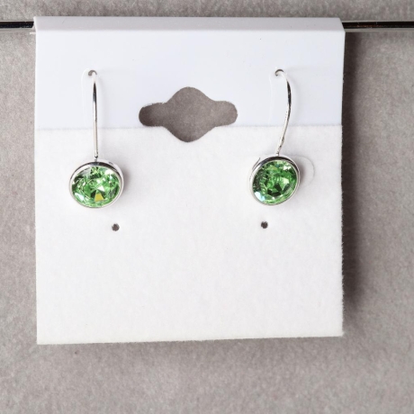 925er Ohrringe schlicht mit Swarovski® Xirius 8mm peridot