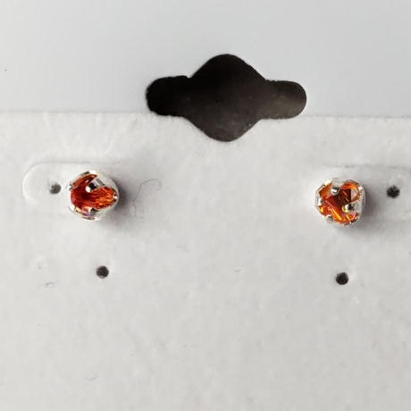 925er Ohrstecker mit Swarovski® Xilions 4mm fireopal AB in Kralle