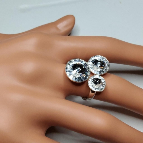 925er Ring mit Swarovski® Xirius Chatons 8, 10 und 12mm crystal