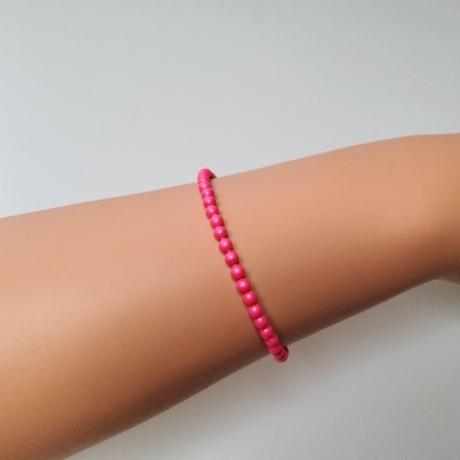 925er Armband aus 50 Swarovski® Crystal Pearls crystal neon pink 