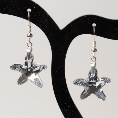 925er Ohrringe mit Swarovski® Starfish Seestern 20mm crystal come