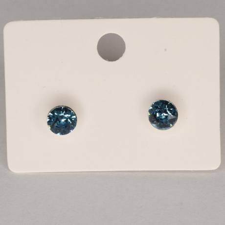 925er Ohrstecker mit Swarovski® Xirius 6mm aquamarine