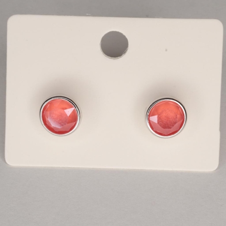 925er Ohrstecker mit Swarovski® Xirius 8mm crystal light coral