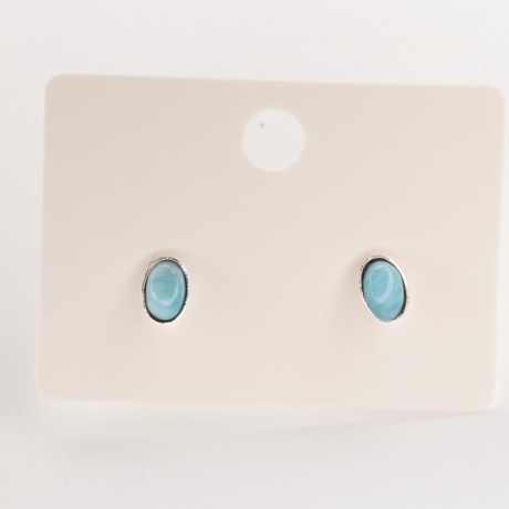 925er Ohrstecker mit Larimar Cabochons 6x4mm