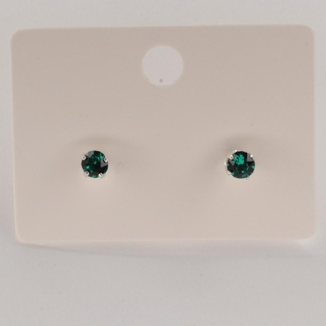 925er Ohrstecker mit Swarovski® Xirius 4mm emerald