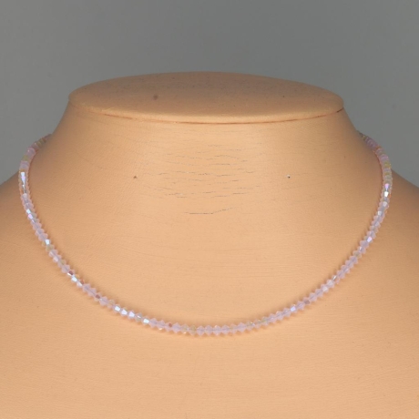 Feines 925er Collier mit 150 Swarovski® Xilions 3mm rose water op