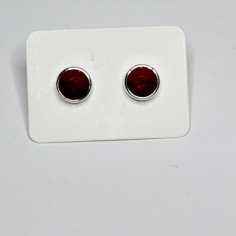 925er Ohrstecker mit Swarovski® Rivoli 8mm siam