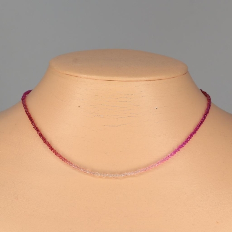 925er Kette im Farbverlauf apricot rot pink mit feinen facettiert