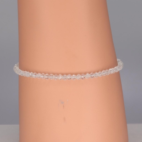 925er Armband mit facettierten klaren Zirkonperlen