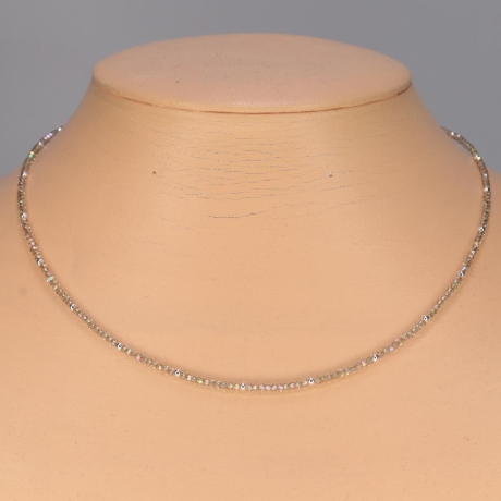 925er Collier mit facettierten Swarovski® und Silber Perlen
