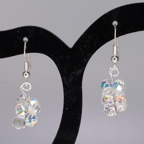 925er Ohrringe mit Swarovski® Modular Beads crystal AB