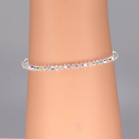 925er Armband mit Swarovski® Xilions 3mm crystal AB