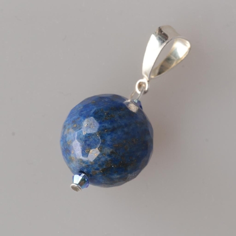 925er Anhänger mit facettierter Lapislazuli Kugel