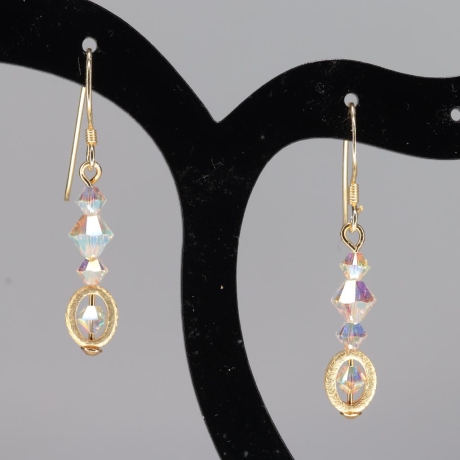 925er Ohrringe vergoldet mit Swarovski® Xilions 4 und 6mm crystal