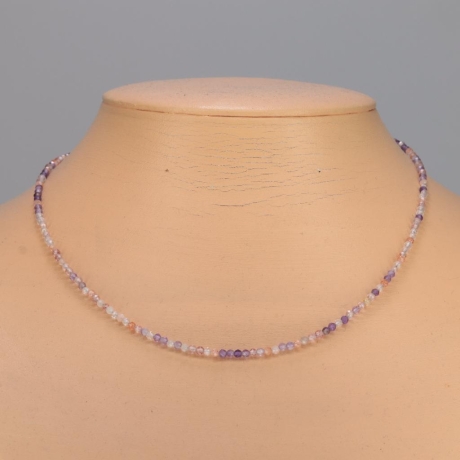 Collier mit Super Seven Briolettes, facettiert, 925er Verschluss