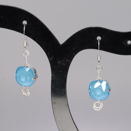 925er Ohrringe mit Swarovski® Carrees 10mm shiny lacquer crystal 