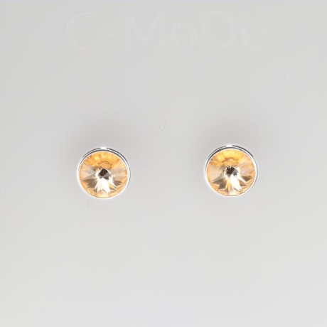 925er Ohrstecker mit Swarovski® Rivoli 8mm, cr. golden shadow UF