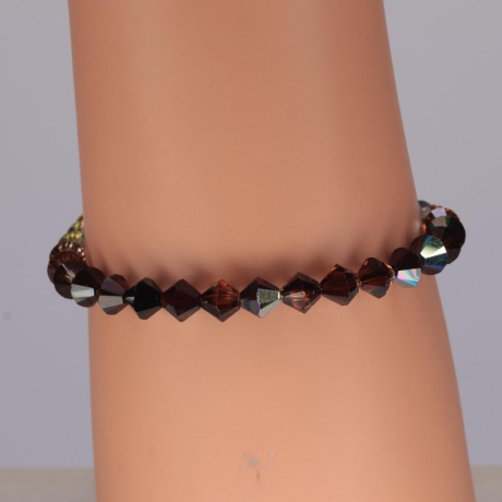 Armband mit Swarovski® Xilions 6mm im braunen Farbverlauf, 925er 