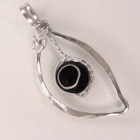 Anhänger Onyx Aluminium gehämmert