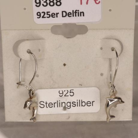 925er Ohrringe Delfin Brisur geschlossen