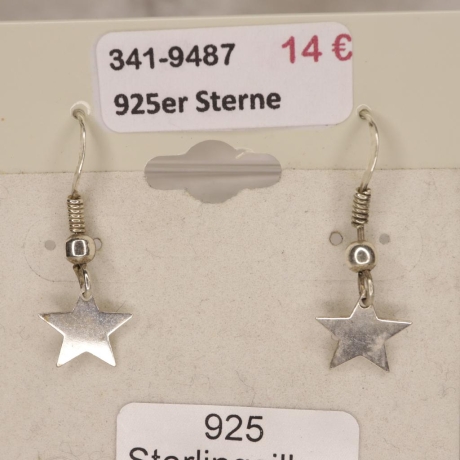 925er Ohrringe mit kleinen Sternen