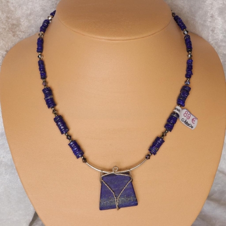 925er Kette Lapislazuli und Swarovski® Xilions