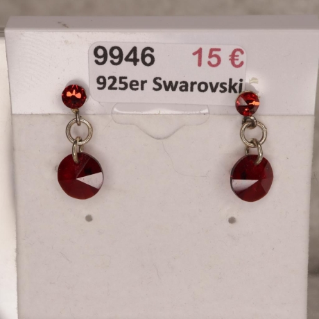 925er Ohrstecker mit Swarovski® rose montees und Discus