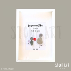 Steinbild Logopaedin mit Herz - Geschenk fuer Logopaedinnen