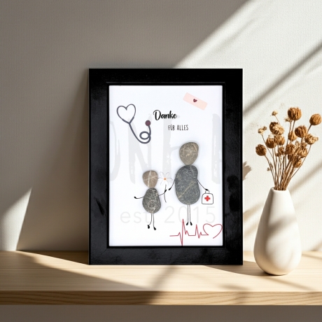 Steinbild Danke für alles - Geschenk für Arzt, Praxis, Kollegen