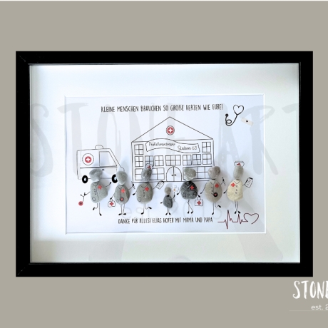 Steinbild Kinderklinik Kleine Menschen, grosse Herzen