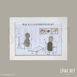 Steinbild Psychotherapeutin - Geschenk mit Herz